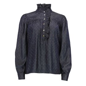 CONTINUE COPENHAGEN - ARIANA STUDS BLUSE | DARK BLUE