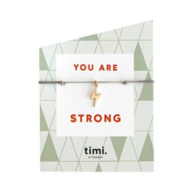 TIMI OF SWEDEN - TIMI OF SWEDEN ARMBÅND | YOU ARE STRONG M/GRÅ SNOR