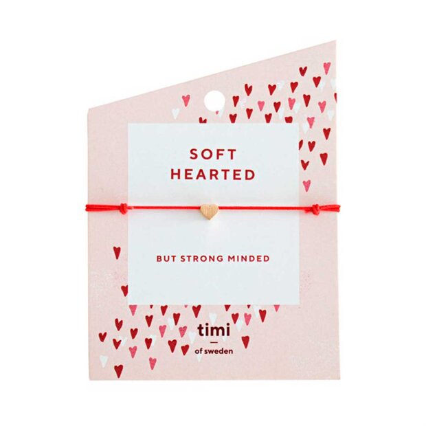 Timi Of Sweden Armbånd | Soft Hearted M/rød Snor Fra Timi Of Sweden