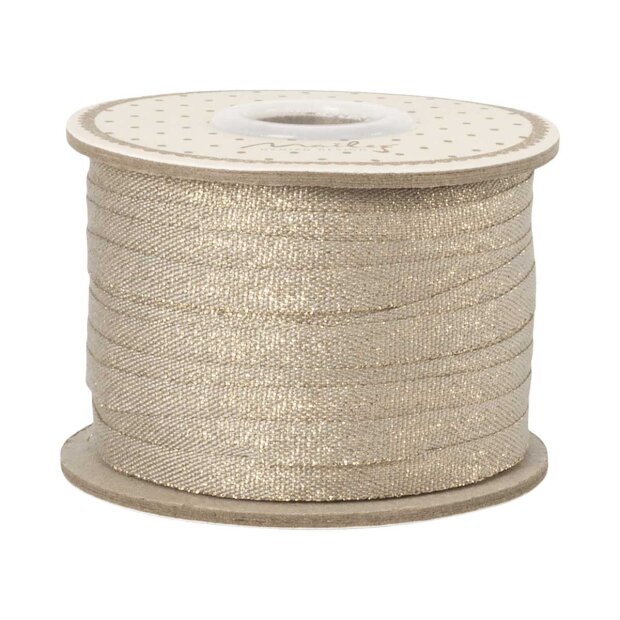 MAILEG - GAVEBÅND 25 M - STONE/GULD