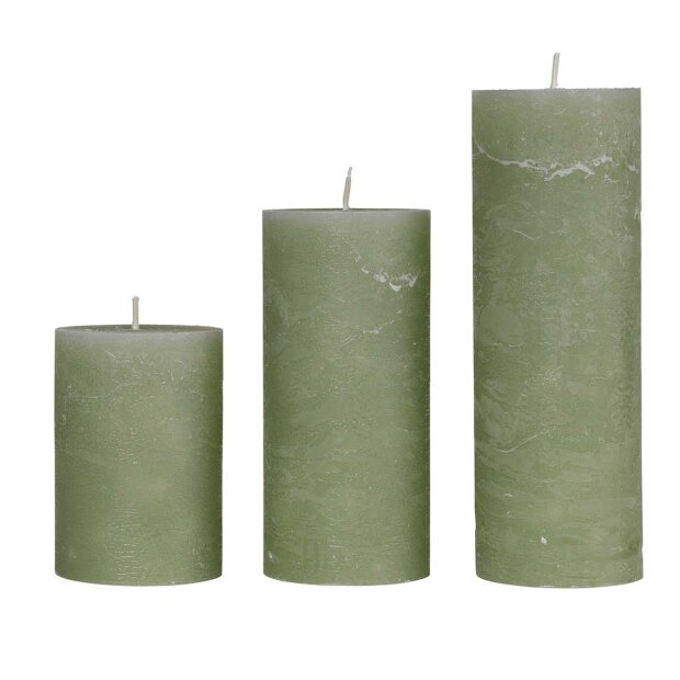 COZY LIVING - RUSTIC CANDLE 7X10 - 45 TIMER | FOREST GREEN