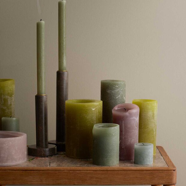 COZY LIVING - RUSTIC CANDLE 7X20 - 75 TIMER | FOREST GREEN