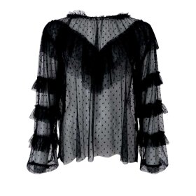 BLACK COLOUR - DENA MESH BLUSE | SORT