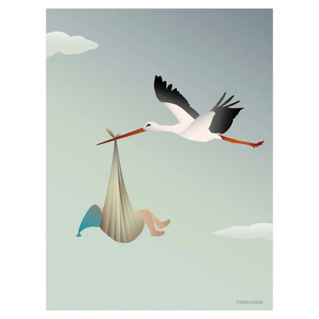 Billede af Anledningskort A6 | Stork Blå Fra Vissevasse