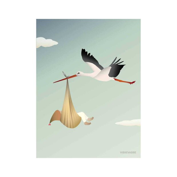 Billede af Mini Anledningskort A7 | Stork Fra Vissevasse