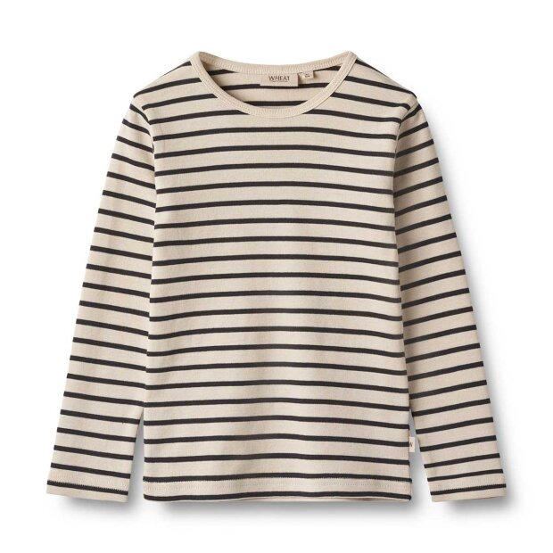 Billede af Stig T-shirt M/lange Ærmer | Navy Stripe Fra Wheat