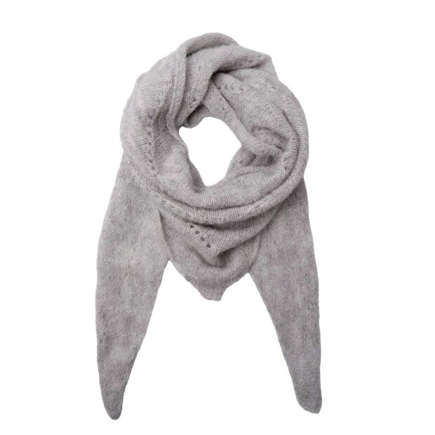 BLACK COLOUR - DELL STRIKKET MINI TØRKLÆDE | LYS GRÅ