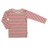 MADS NØRGAARD KIDS - SOFT STRIBET RIB TOBININO TEE | RØD/NATUR