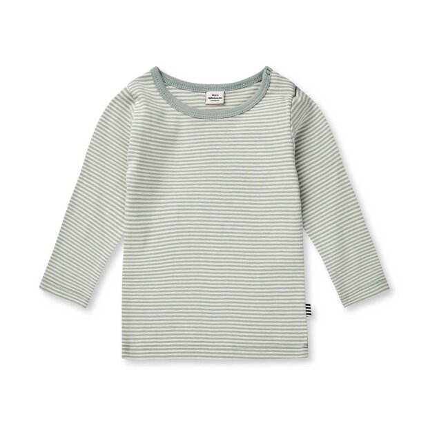 Billede af Soft Mini Striped Tobinino Tee | Jadeite/seed Pearl Fra Mads Nørgaard Kids