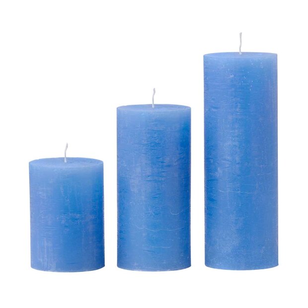 COZY LIVING - RUSTIC CANDLE 7X20 - 75 TIMER | SKY BLUE