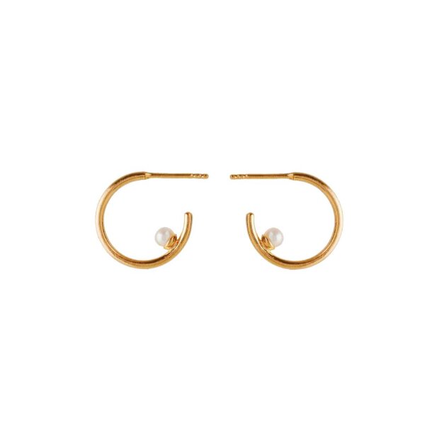Billede af Pearl Globe Hoops | Forgyldt Fra Pernille Corydon