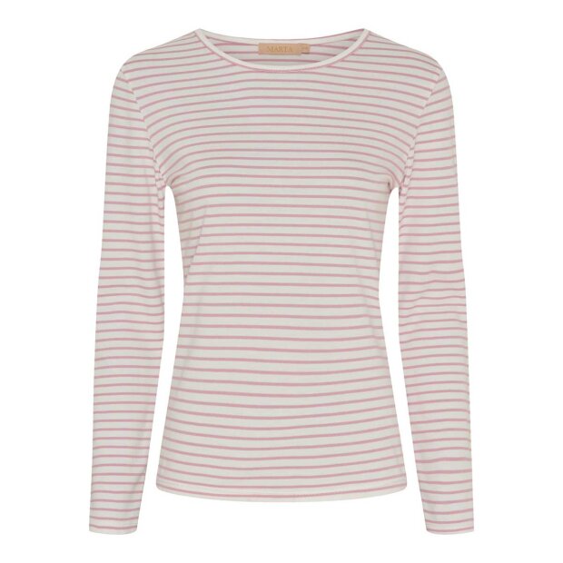 Billede af Nancy T-shirt M/lange Ærmer | Rosa/hvid Fra Marta Du Chateau