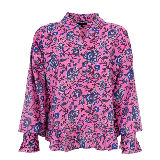 Billede af Flora Ruffle Blouse | Pink Paradise Fra Black Colour