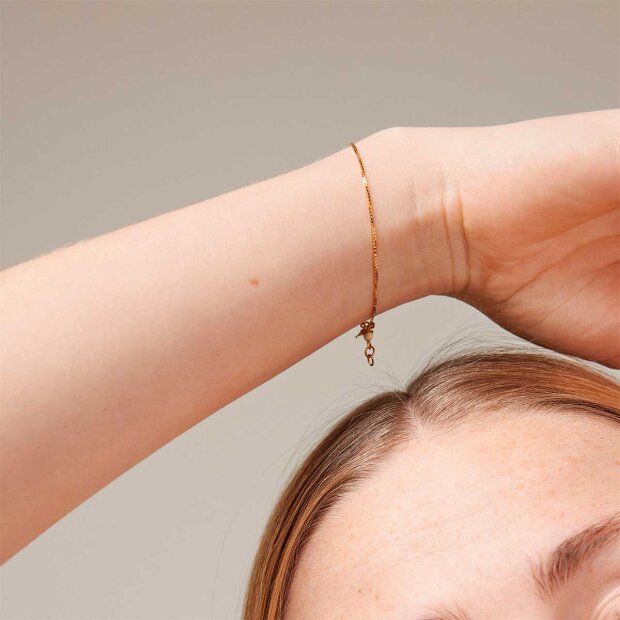 ENAMEL COPENHAGEN - BOX CHAIN ARMBÅND 0,8 MM | FORGYLDT