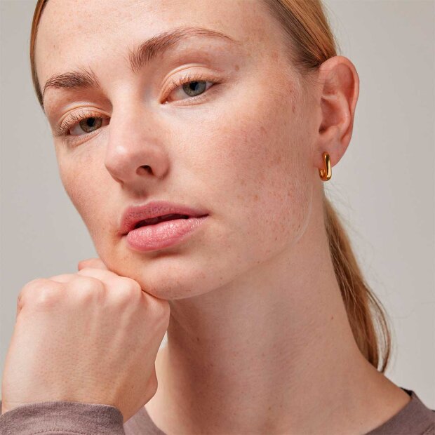 ENAMEL COPENHAGEN - SQUARE 15 MM HOOP ØRERINGE | FORGYLDT