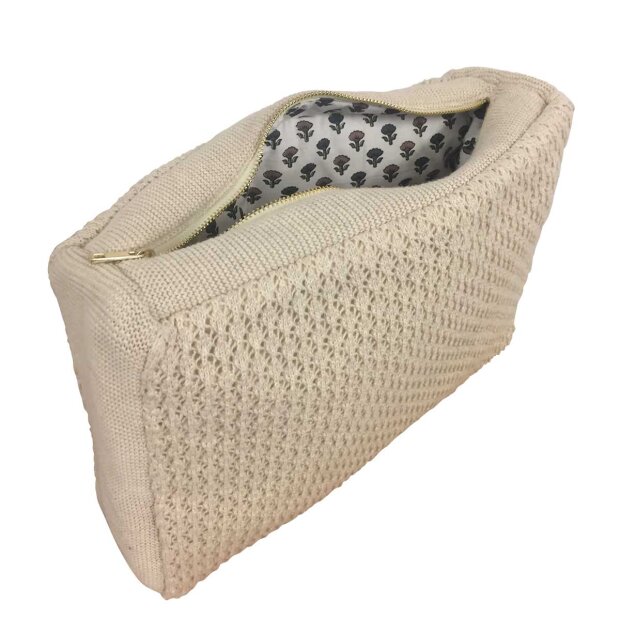 BY LOHN - STRIKKET TOILETTASKE | BEIGE