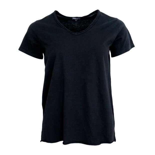 #3 - Aida T-shirt M/v-hals | Sort Fra Black Colour