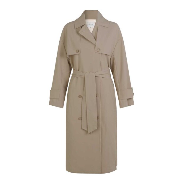 Silvia Classic Trenchcoat | Roasted Cashew Fra Second Female
