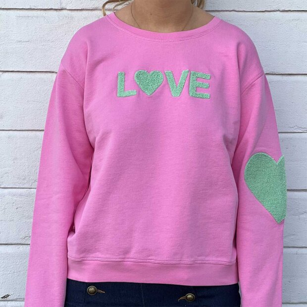 Sweatshirt | Love Pink/grøn Fra Rosas Love