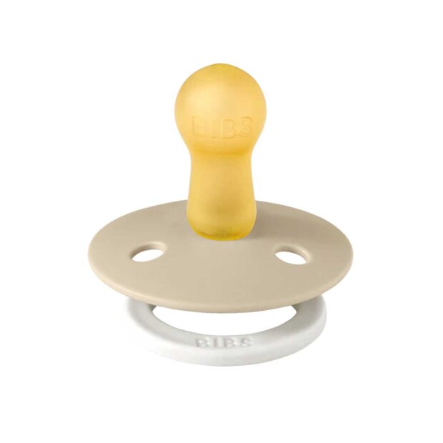 BIBS - 2-PAK GLOW - RUND -STR. 2 | VANILLA/DARK OAK