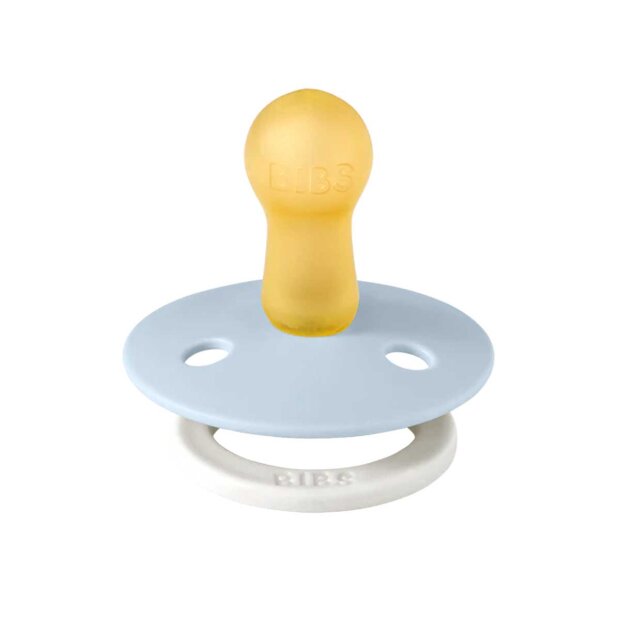 BIBS - 2-PAK GLOW - RUND - STR. 2 | IRON/BABY BLUE