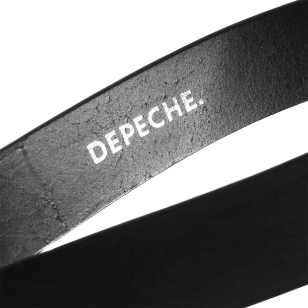 DEPECHE - LÆDERBÆLTE M/STORT BÆLTESPÆNDE | SORT
