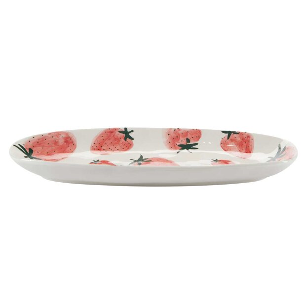 Billede af Aflangt Fad M/jordbær 13x30 Cm Fra Cozy Living