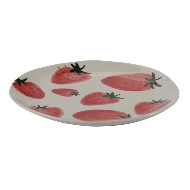 Billede af Tallerken M/jordbær 20 Cm Fra Cozy Living