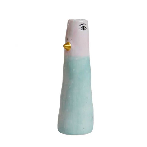 Billede af Keramikvase M/and 5x16 Cm | Turkis Prik Fra Speedtsberg