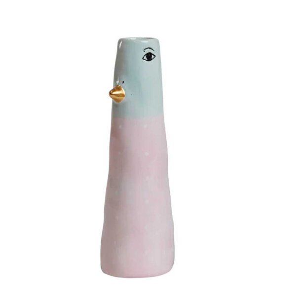 Billede af Keramikvase M/and 5x16 Cm | Rosa Prik Fra Speedtsberg