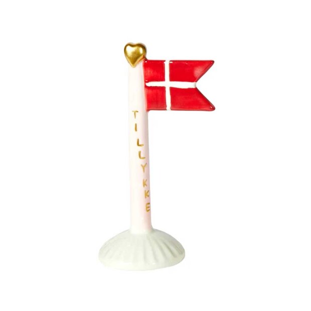 Billede af Keramikflag Tillykke 14 Cm | Rosa Prik Fra Speedtsberg