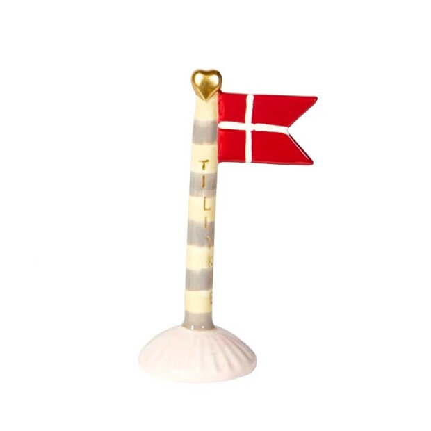 Billede af Keramikflag Tillykke 14 Cm | Strib Fra Speedtsberg