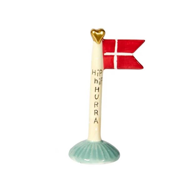 Billede af Keramikflag Hurra 14 Cm | Gul Prik Fra Speedtsberg