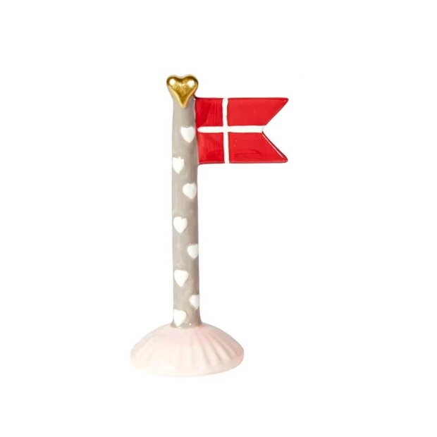 Billede af Keramikflag Hjerte 14 Cm | Rosa Fod Fra Speedtsberg