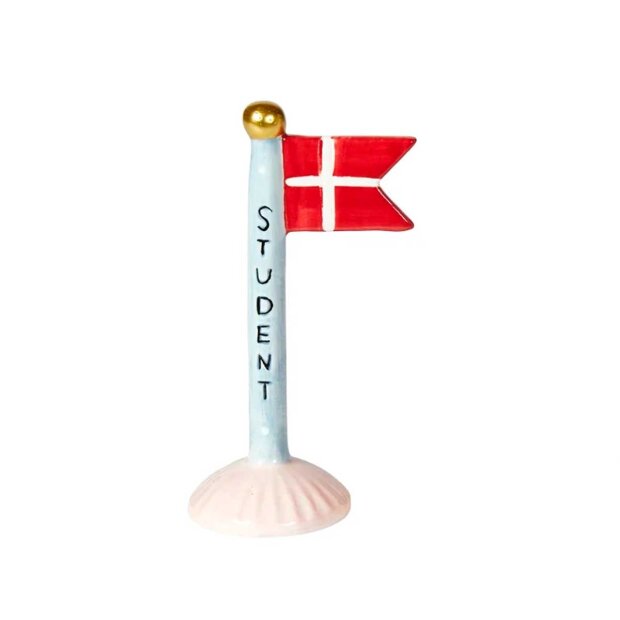 Billede af Keramikflag Student 14 Cm | Rosa Fod Fra Speedtsberg