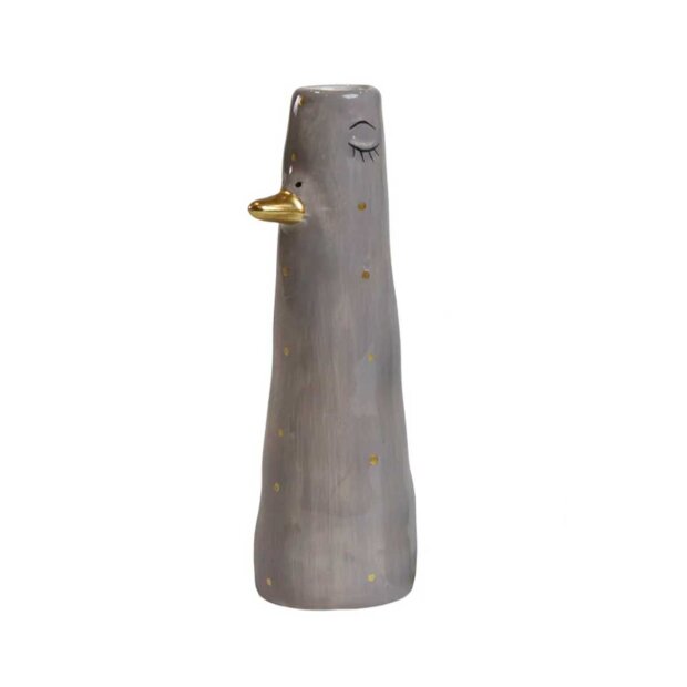 Billede af Keramikvase M/and 5x16 Cm | Guld Prik Fra Speedtsberg