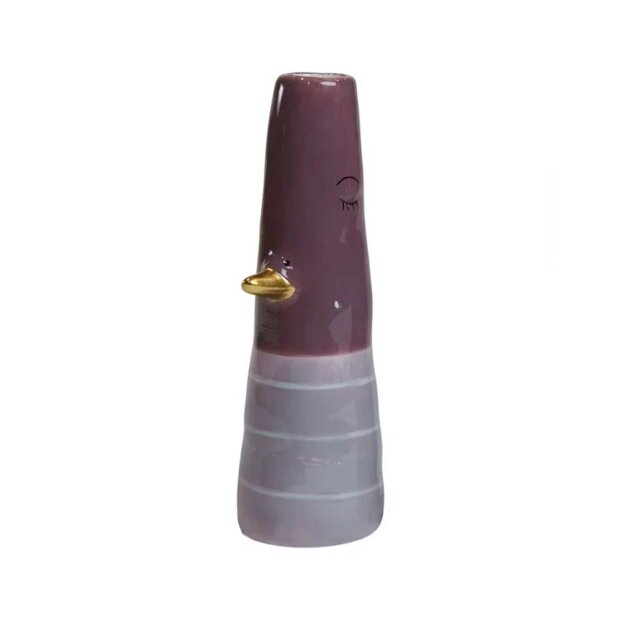 Billede af Keramikvase M/and 5x16 Cm | Strib Fra Speedtsberg