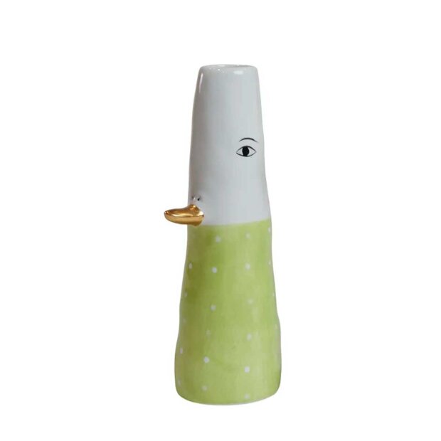 Billede af Keramikvase M/and 4,5x18 Cm | Prik Fra Speedtsberg