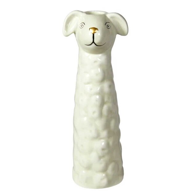 Billede af Keramikvase M/får 15 Cm | Offwhite Fra Speedtsberg