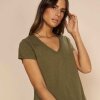 MOS MOSH - TULLI V SS BASIC T-SHIRT | BURNT OLIVE