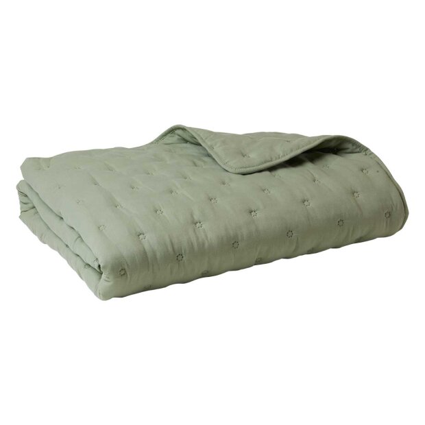 Billede af Plaid M/cirkelstikning 130x170 | Grøn Fra Speedtsberg