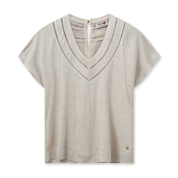 Billede af Coel V-neck T-shirt | Cement Fra Mos Mosh