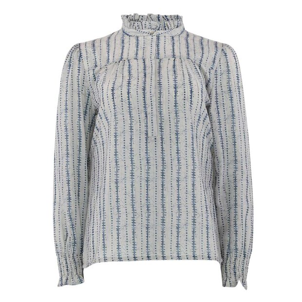 Billede af Asta Stribet Bluse | Blå Fra Continue Copenhagen