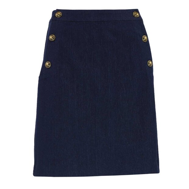 Billede af Gabby Stribet Nederdel | Solid Blue Fra Continue Copenhagen