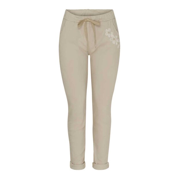 Billede af Talia Bukser | Beige M/hvid Blomst Fra Marta Du Chateau