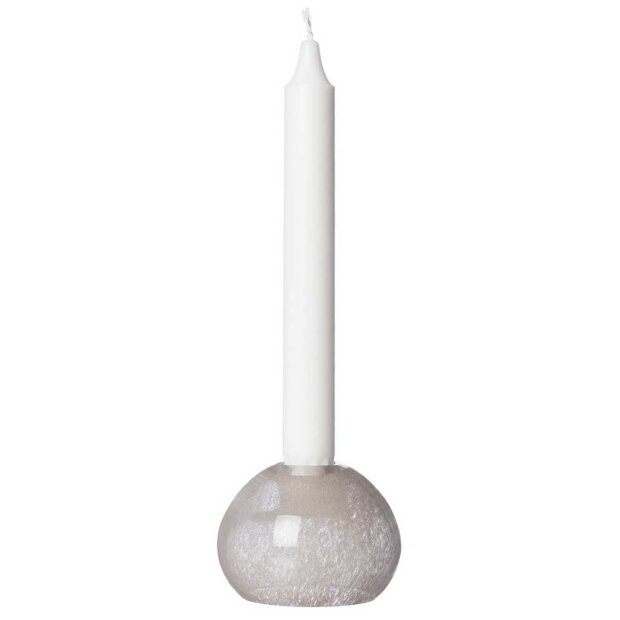 Billede af Lysestage I Glas 9x7,5 Cm | Beige Fra Ernst