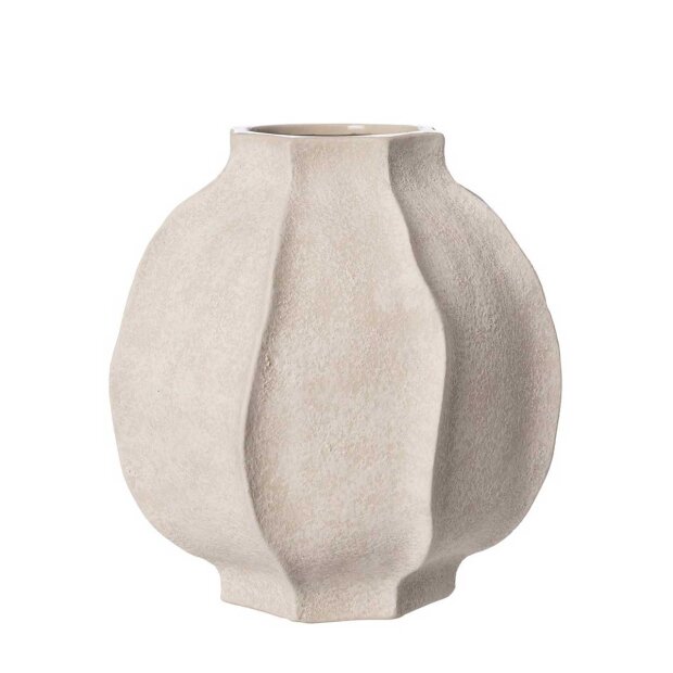 Billede af Vase I Stentøj 18x18 Cm | Naturhvid Fra Ernst
