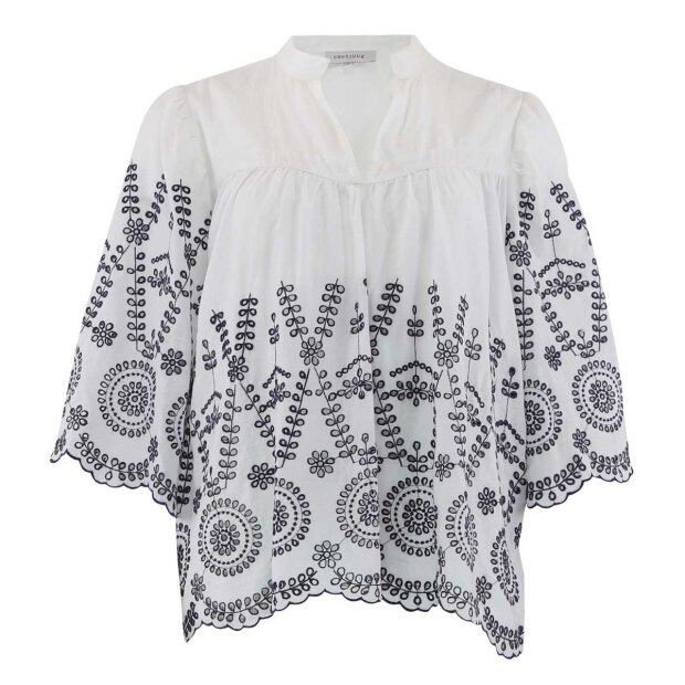 Billede af Isa Bluse | Hvid/blå Fra Continue Copenhagen