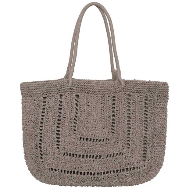 Billede af Riga Raffia Taske - Small 55x40 Cm | Grå Fra Frau