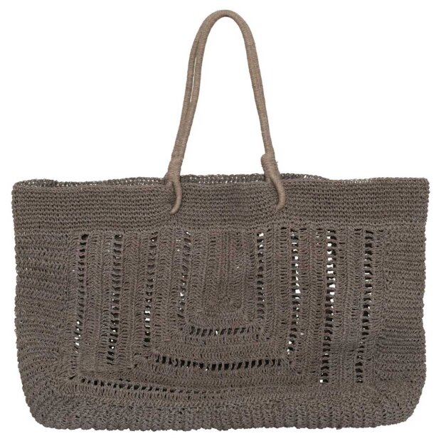 Billede af Riga Raffia Taske - Large 75x50 Cm | Grå Fra Frau